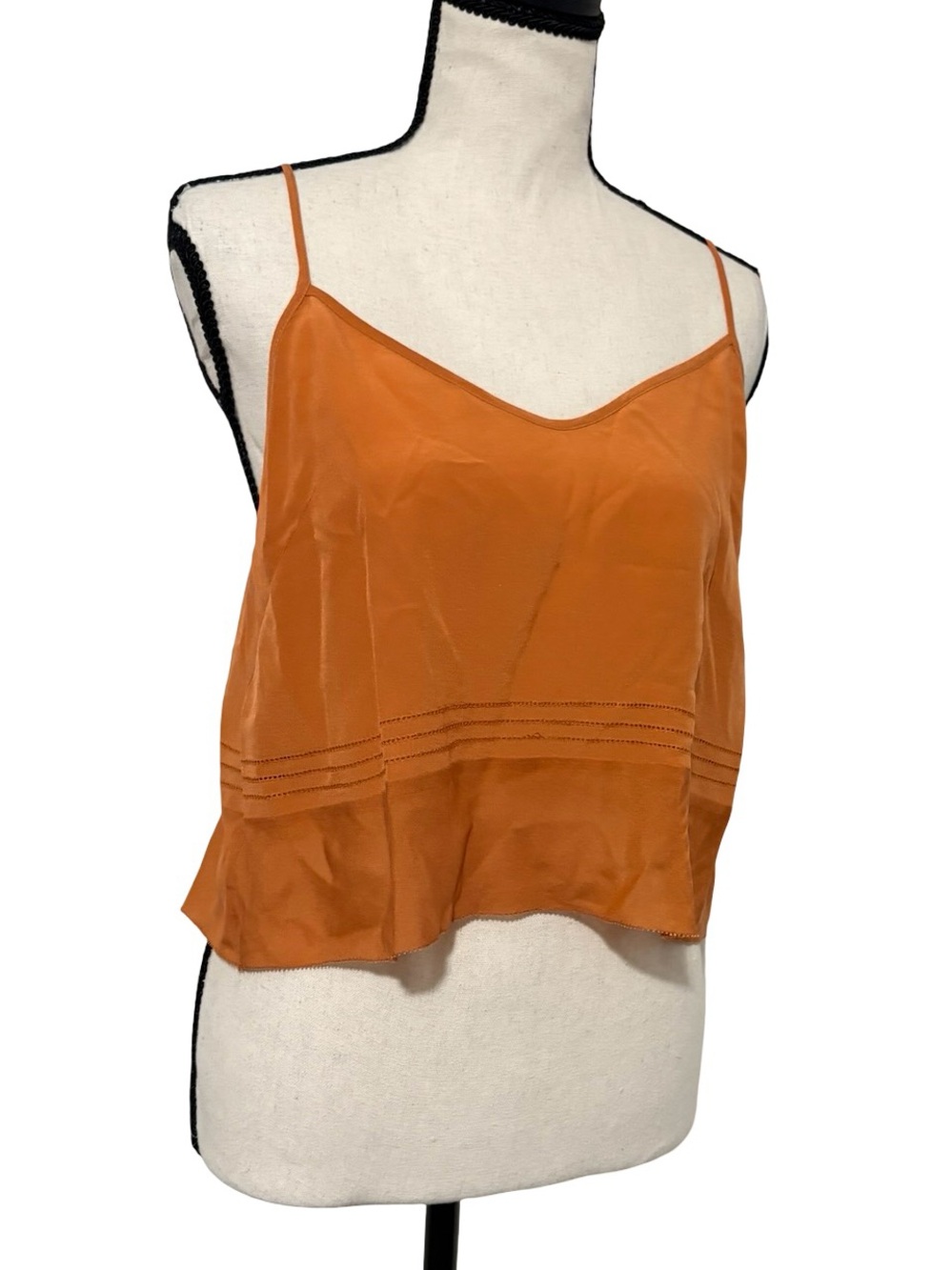 Aritzia Wilfred Everly‎ 100% Silk Camisole Top Burnt Orange